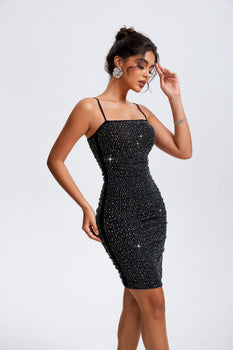 Rhinestone Square Neck Cami Dress