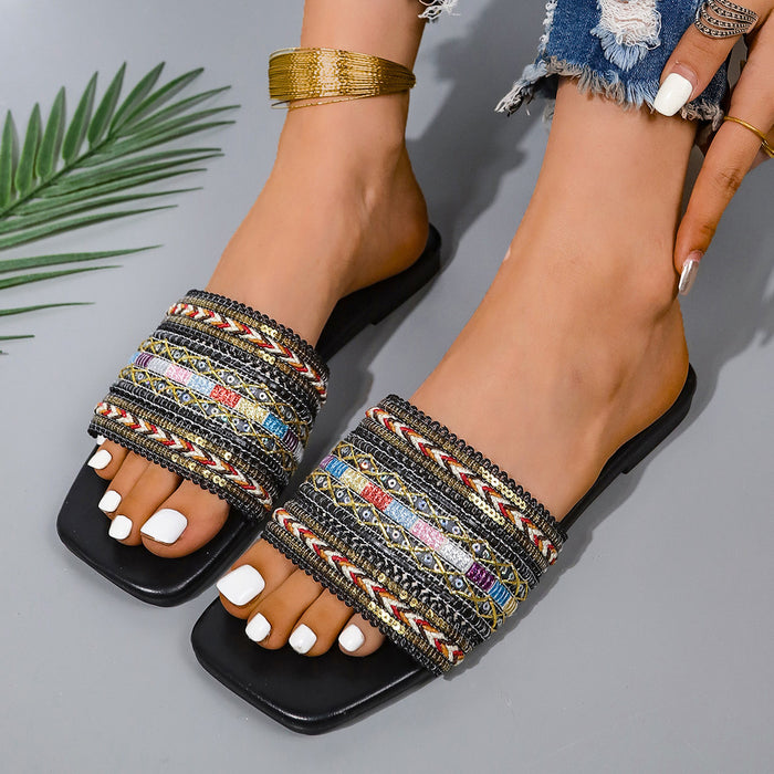 Open Toe Flat Sandals