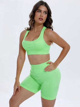 Scoop Neck Wide Strap Top and Shorts Active Set